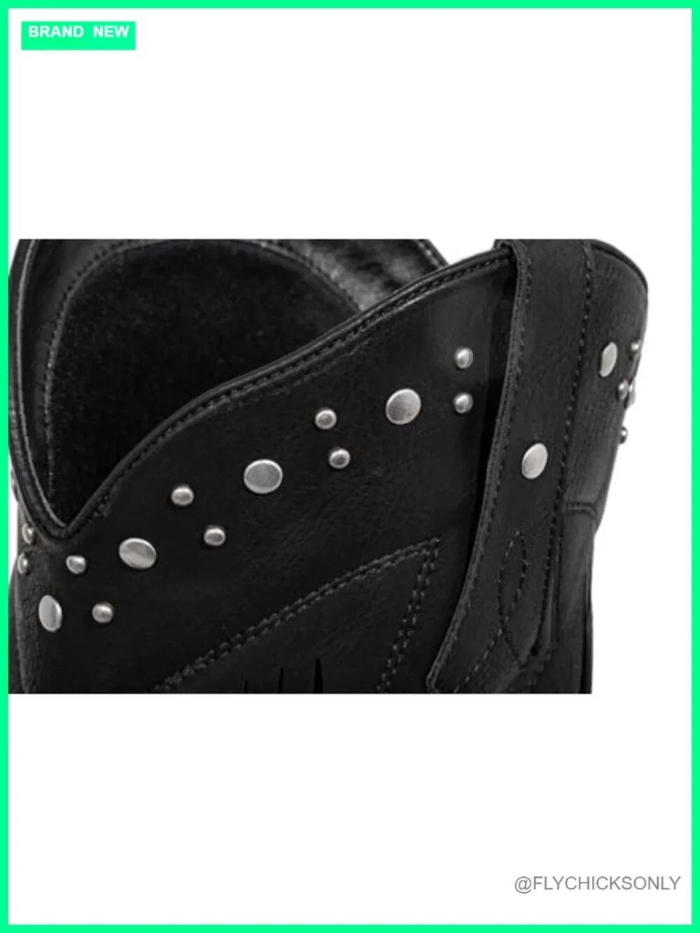 Faux Suede Fringe Cowboy Boots with Stud Accents - Wide Calf